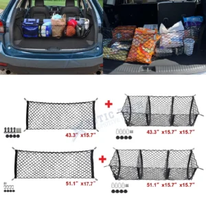 Heavy Duty Envelope Style +3 Pocket Rear Cargo Organizer Elastic Mesh Net Holder